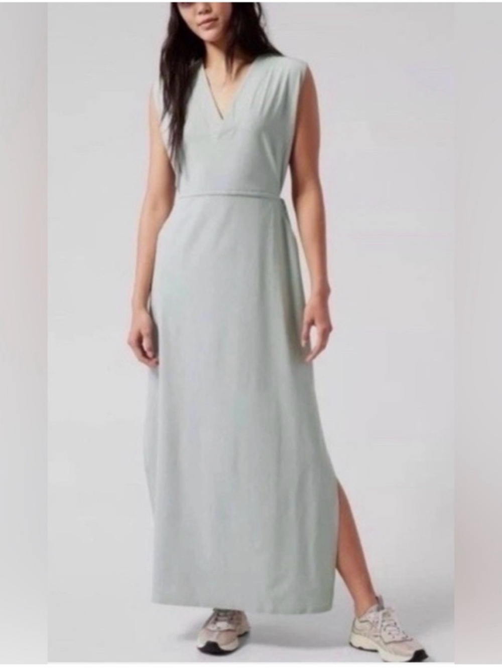NWOT Athleta Marlowe Sleeveless V-Neck Maxi Dress - Grey - Medium